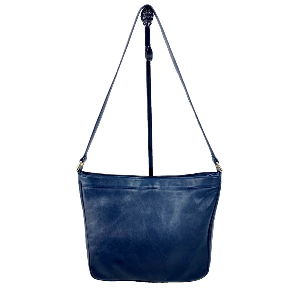 Ganson Genuine Leather Shoulder Bag Dk Navy Blue Vintage Purse Handbag Satchel